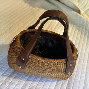 NWOT Brown Woven Handbag